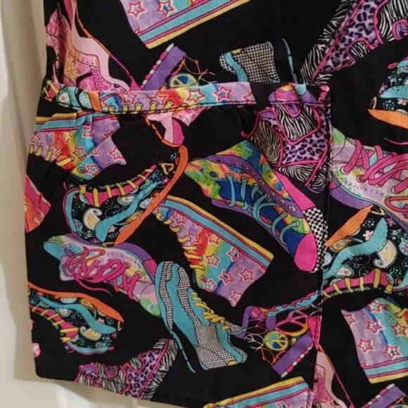 White Cross pediatric nurse scrubs top uniform shirt sleeve Medium sneak… - Picture 6 of 7